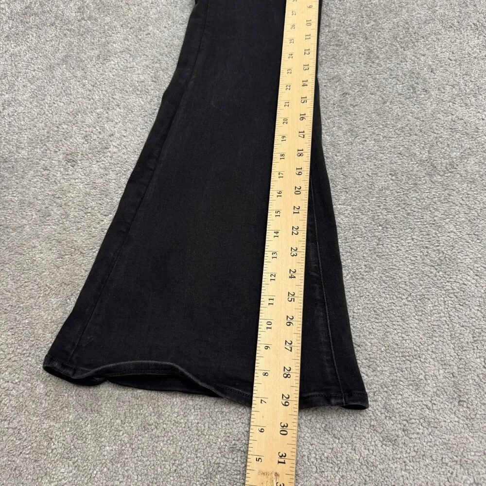 American Eagle Festival Flare Next Level Stretch Denim Jeans Women 2 Short Black